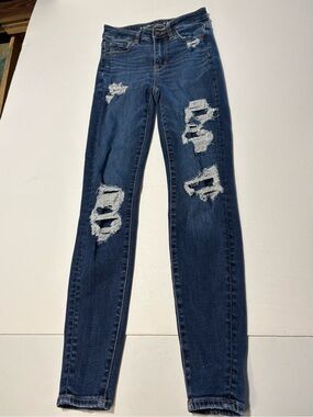4/$25 American Eagle Outfitters Hi Ride Jegging Jeans Size 0 Reg
